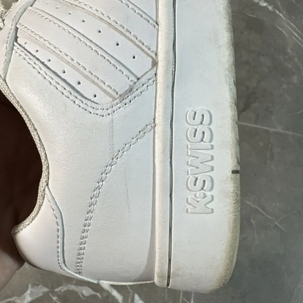 K-SWISS SHOES MEN LOW COURT PALISADES WHITE LEATHER 06931-117 US 10 EU 43 B28